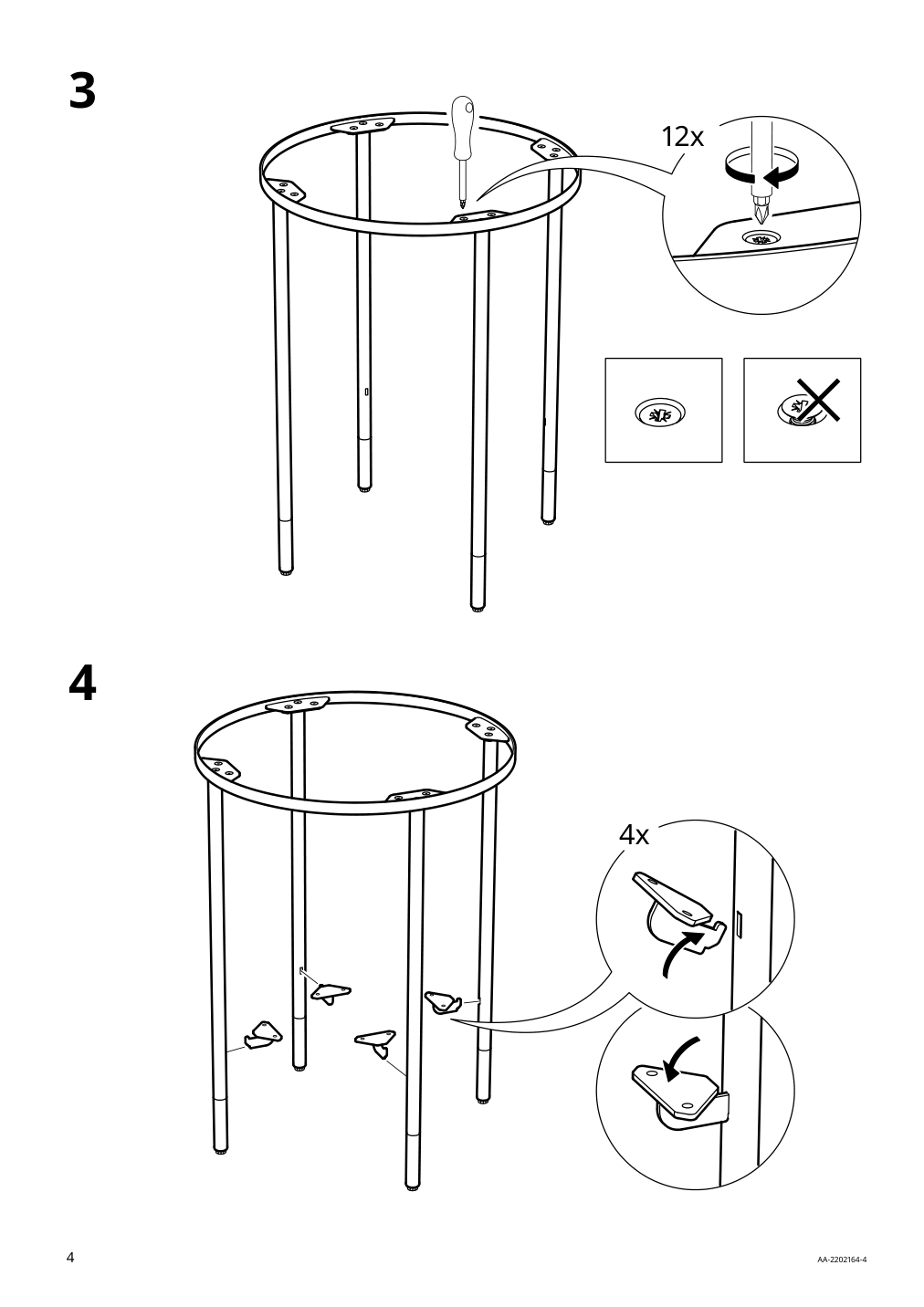 Assembly instructions for IKEA Aesperoed side table black glass black | Page 4 - IKEA ÄSPERÖD side table 104.621.80