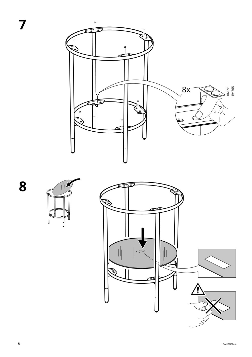 Assembly instructions for IKEA Aesperoed side table black glass black | Page 6 - IKEA ÄSPERÖD side table 104.621.80