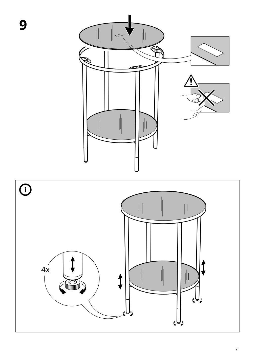 Assembly instructions for IKEA Aesperoed side table black glass black | Page 7 - IKEA ÄSPERÖD side table 104.621.80