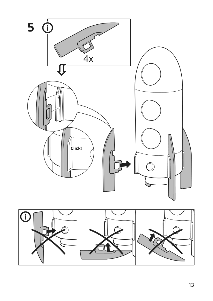 Assembly instructions for IKEA Aftonsparv led table lamp rocket multicolor | Page 13 - IKEA AFTONSPARV LED table lamp 005.552.26