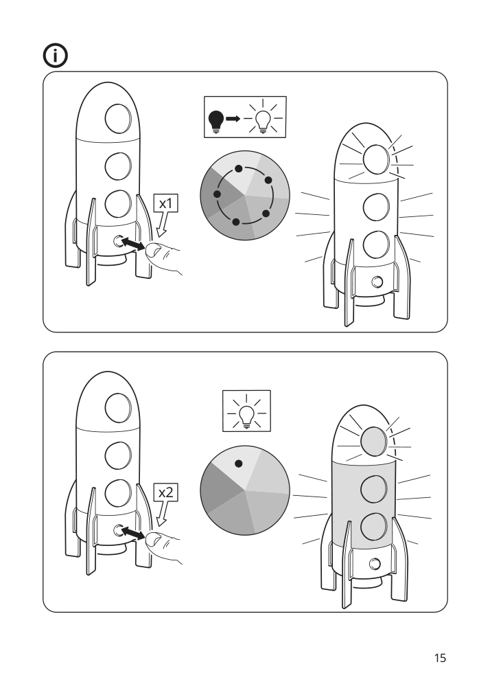 Assembly instructions for IKEA Aftonsparv led table lamp rocket multicolor | Page 15 - IKEA AFTONSPARV LED table lamp 005.552.26