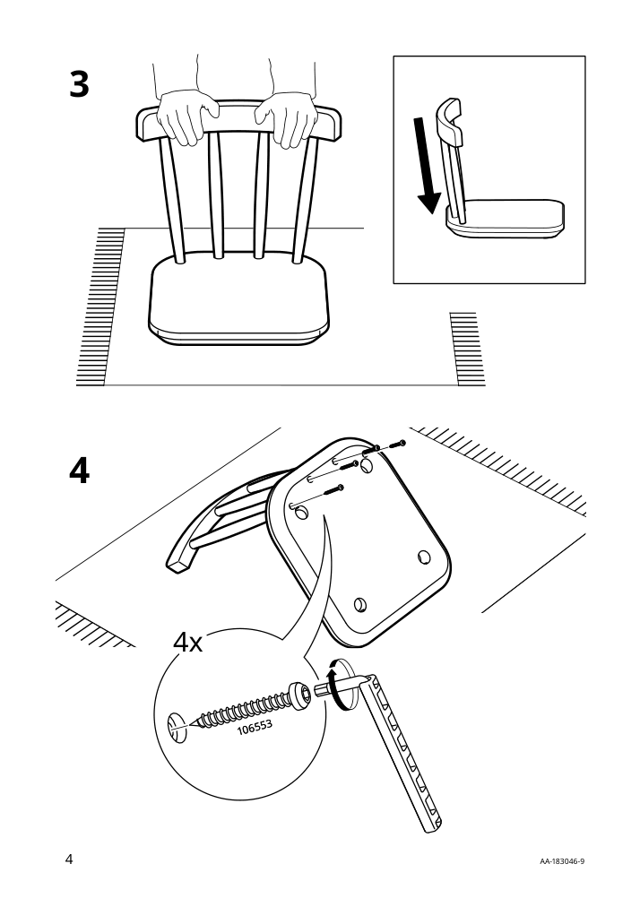 Assembly instructions for IKEA Agam junior chair white | Page 4 - IKEA AGAM junior chair 902.535.35