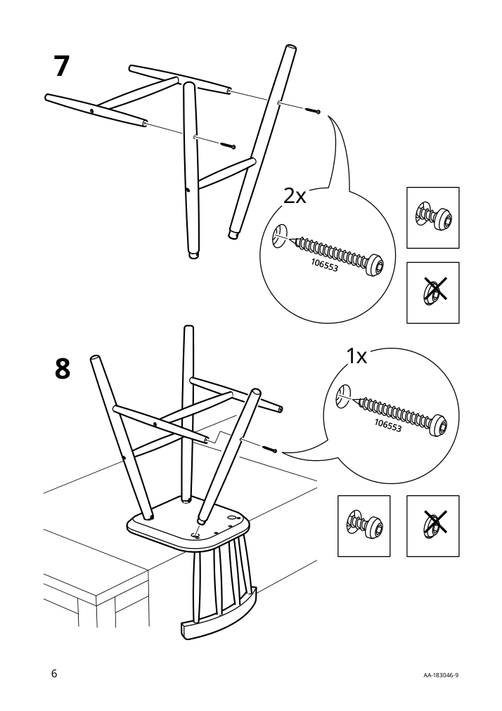 Assembly instructions for IKEA Agam junior chair white | Page 6 - IKEA AGAM junior chair 902.535.35