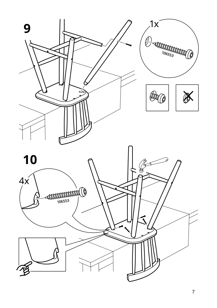 Assembly instructions for IKEA Agam junior chair white | Page 7 - IKEA AGAM junior chair 902.535.35