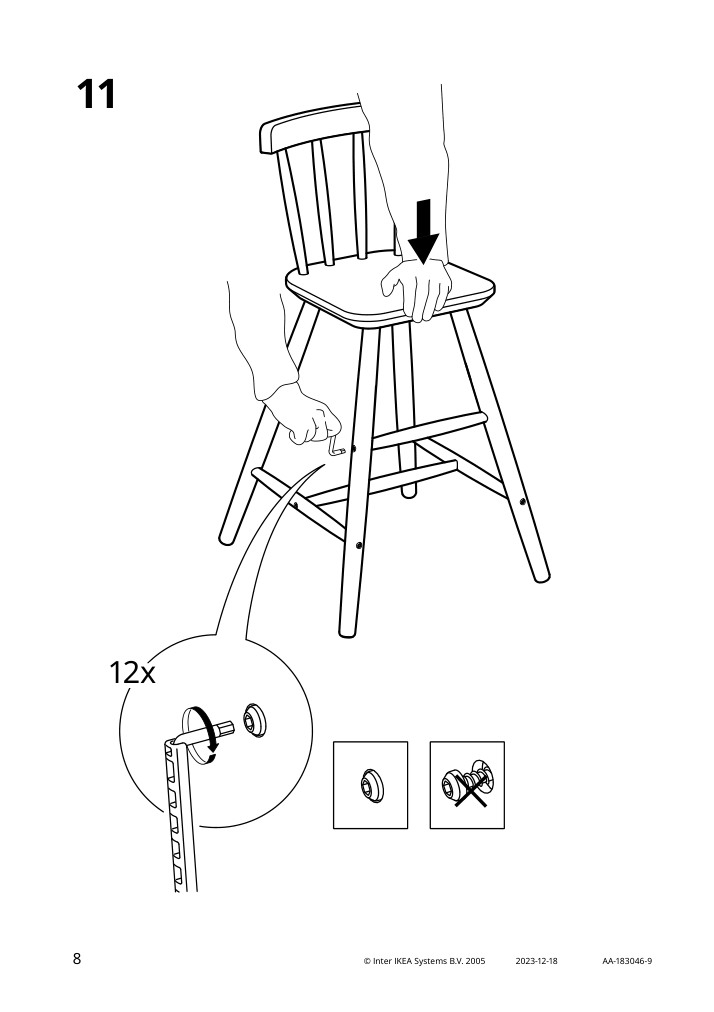 Assembly instructions for IKEA Agam junior chair white | Page 8 - IKEA AGAM junior chair 902.535.35