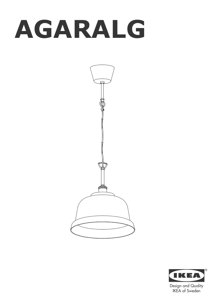 Assembly instructions for IKEA Agaralg pendant lamp glass | Page 1 - IKEA AGARALG pendant lamp 704.902.03