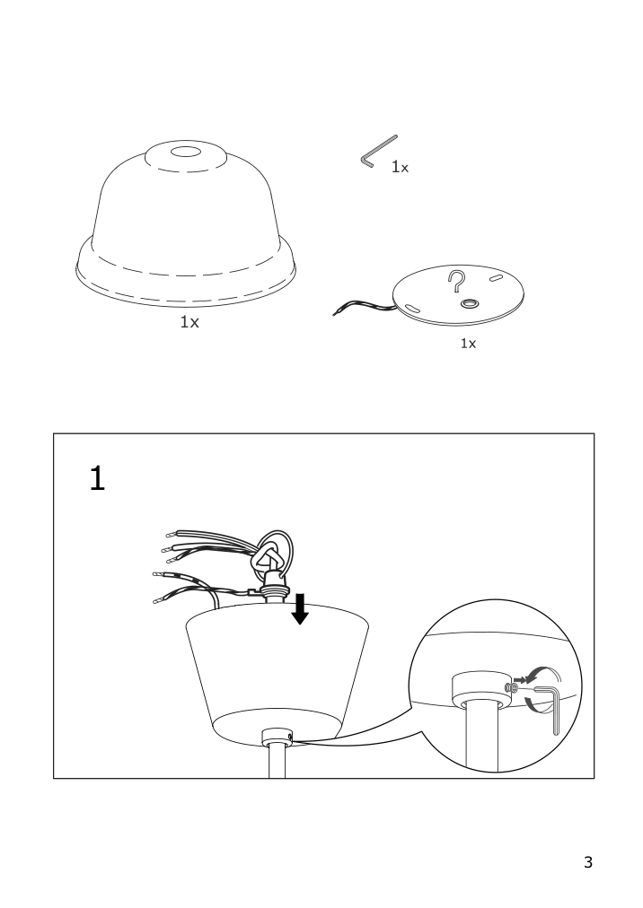 Assembly instructions for IKEA Agaralg pendant lamp glass | Page 3 - IKEA AGARALG pendant lamp 704.902.03