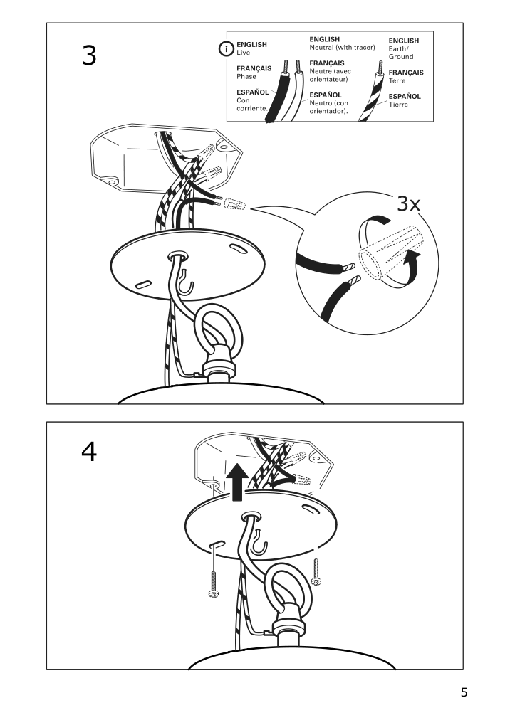 Assembly instructions for IKEA Agaralg pendant lamp glass | Page 5 - IKEA AGARALG pendant lamp 704.902.03