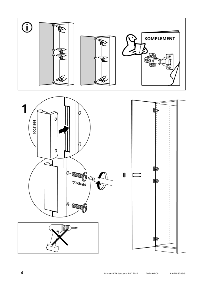 Assembly instructions for IKEA Aheim door mirror glass | Page 4 - IKEA PAX / ÅHEIM wardrobe combination 894.297.48