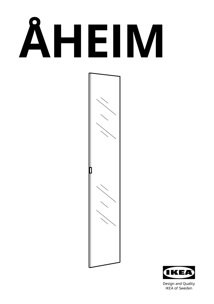 Assembly instructions for IKEA Aheim door mirror glass | Page 1 - IKEA PAX / REINSVOLL/ÅHEIM wardrobe combination 895.026.25