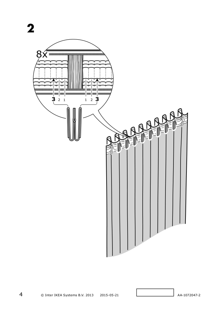 Assembly instructions for IKEA Aina curtains 1 pair blue | Page 4 - IKEA AINA curtains, 1 pair 003.288.75