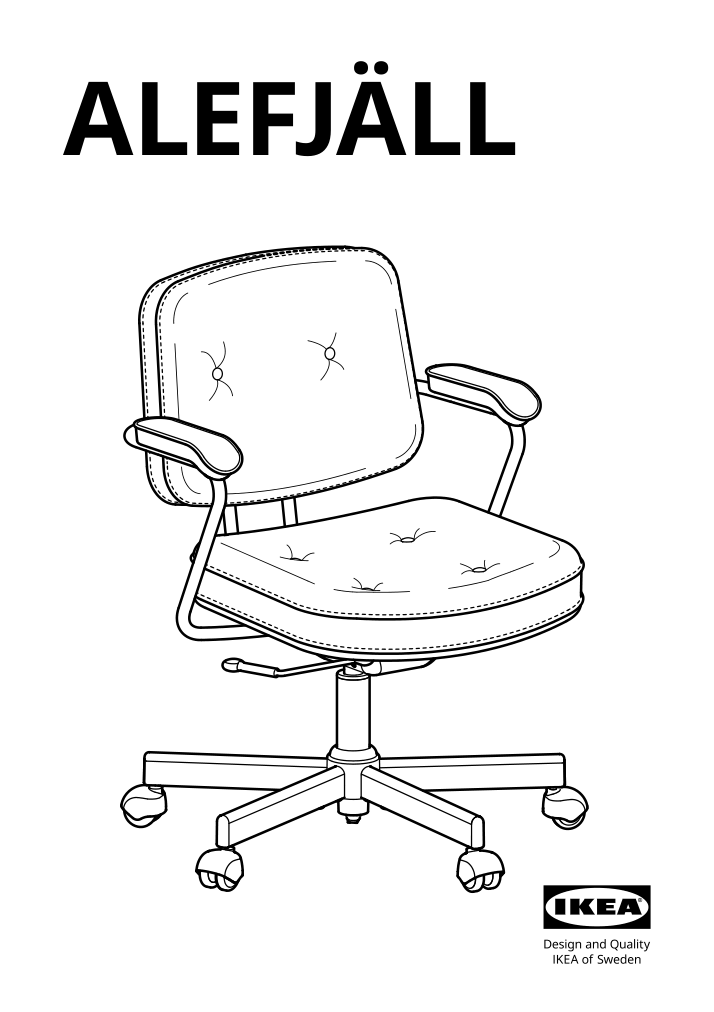 Assembly instructions for IKEA Alefjaell office chair glose black | Page 1 - IKEA ALEFJÄLL office chair 703.674.58