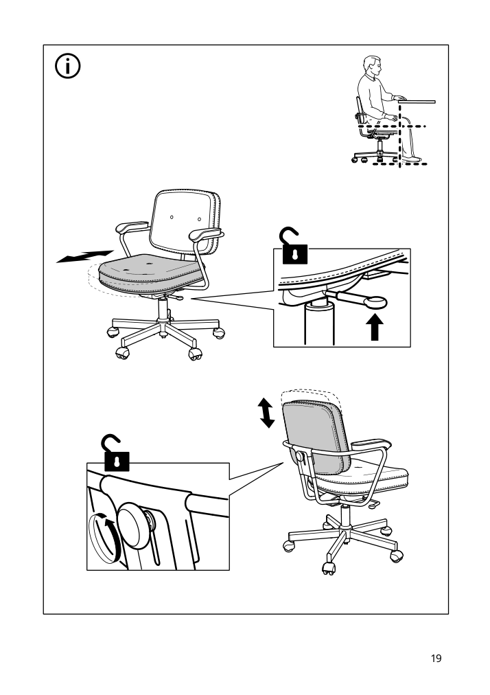 Assembly instructions for IKEA Alefjaell office chair glose black | Page 19 - IKEA ALEFJÄLL office chair 703.674.58