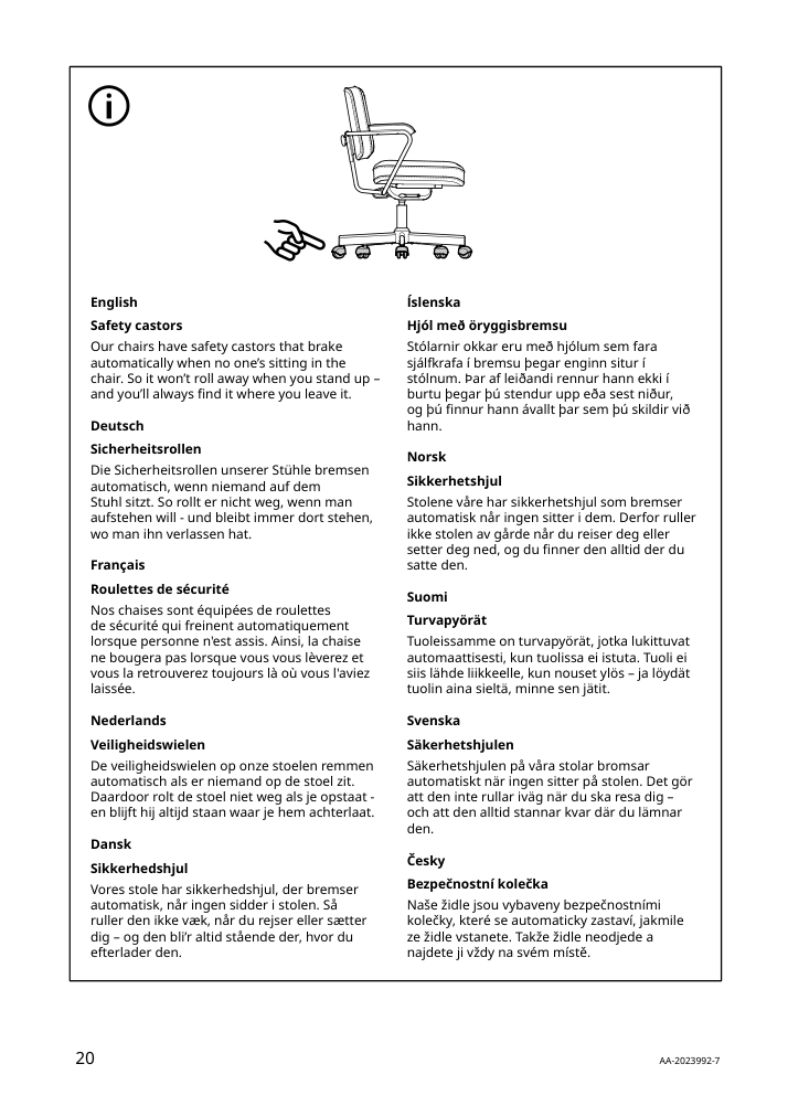 Assembly instructions for IKEA Alefjaell office chair glose black | Page 20 - IKEA ALEFJÄLL office chair 703.674.58