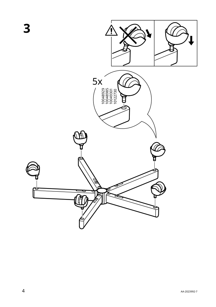 Assembly instructions for IKEA Alefjaell office chair glose black | Page 4 - IKEA ALEFJÄLL office chair 703.674.58