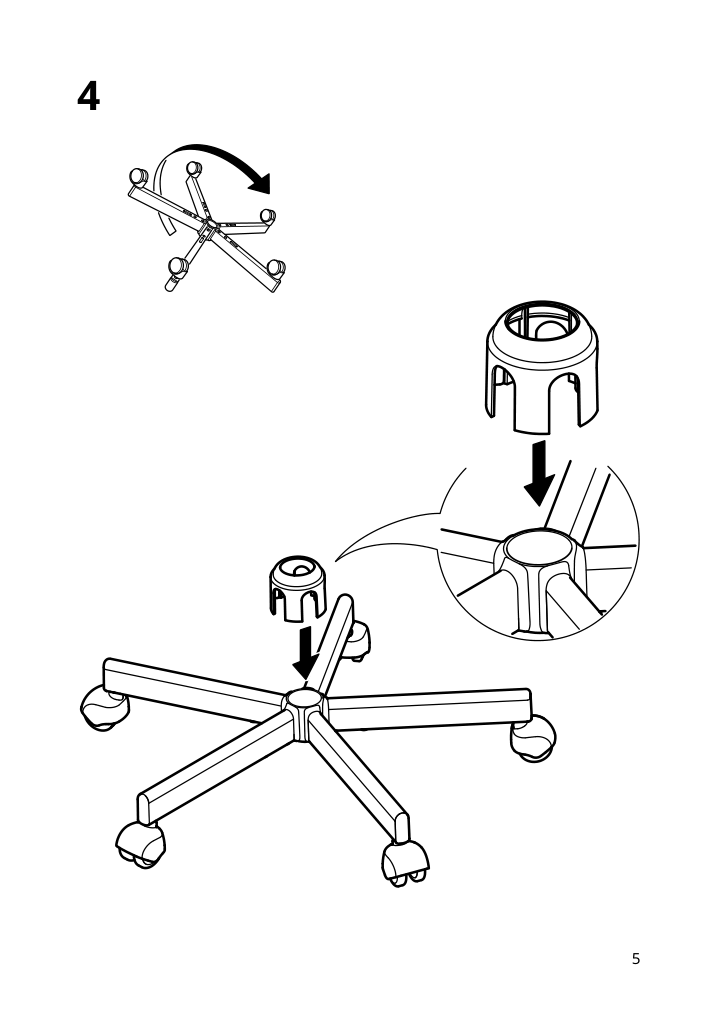 Assembly instructions for IKEA Alefjaell office chair glose black | Page 5 - IKEA ALEFJÄLL office chair 703.674.58