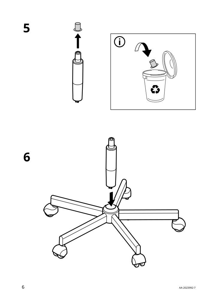 Assembly instructions for IKEA Alefjaell office chair glose black | Page 6 - IKEA ALEFJÄLL office chair 703.674.58