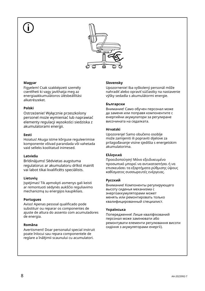 Assembly instructions for IKEA Alefjaell office chair glose black | Page 8 - IKEA ALEFJÄLL office chair 703.674.58