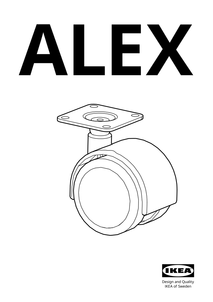 Assembly instructions for IKEA Alex caster black | Page 1 - IKEA ALEX caster 104.806.07