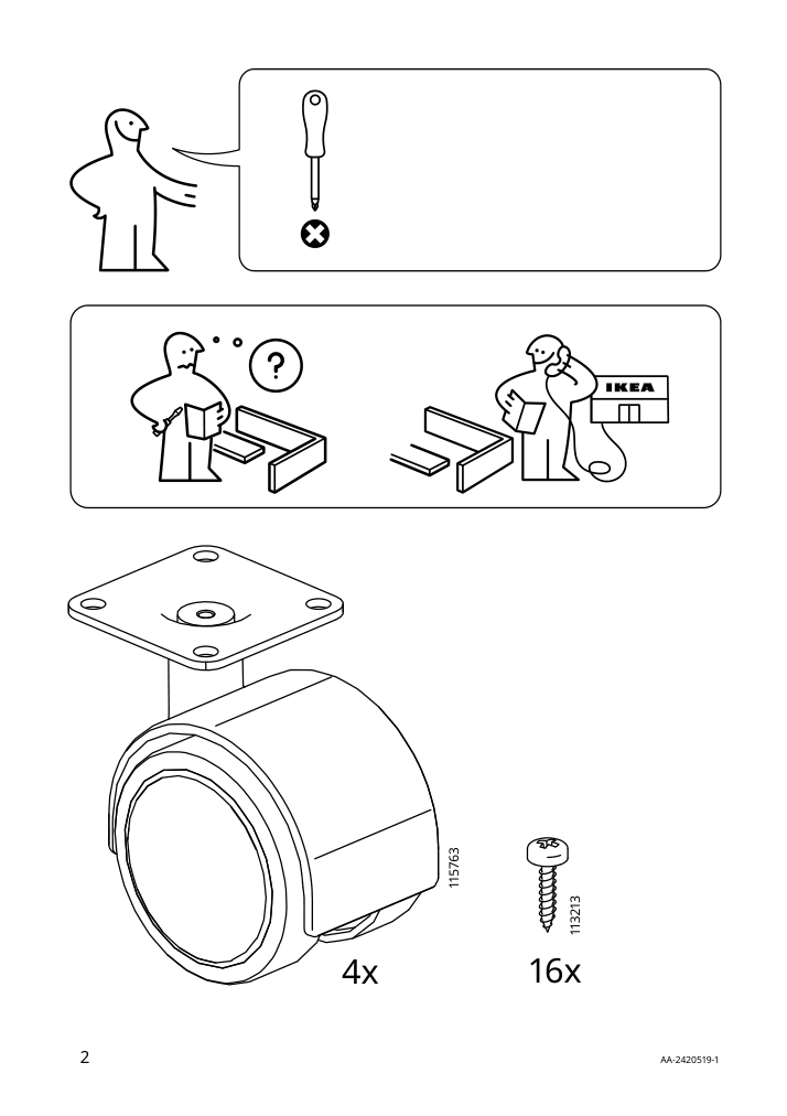 Assembly instructions for IKEA Alex caster black | Page 2 - IKEA ALEX caster 104.806.07