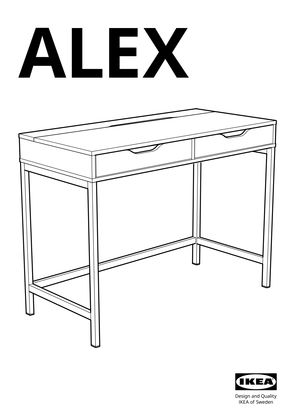 Assembly instructions for IKEA Alex desk white | Page 1 - IKEA ALEX desk 104.735.55