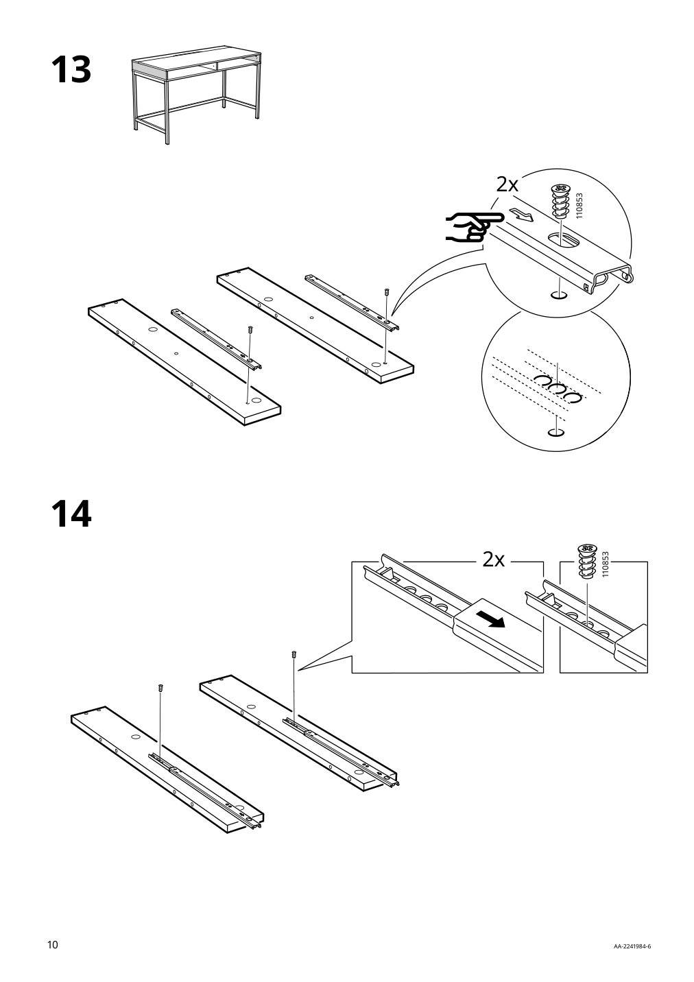 Assembly instructions for IKEA Alex desk gray turquoise | Page 10 - IKEA ALEX/LÅNGFJÄLL / KALLAX desk and storage combination 094.367.57