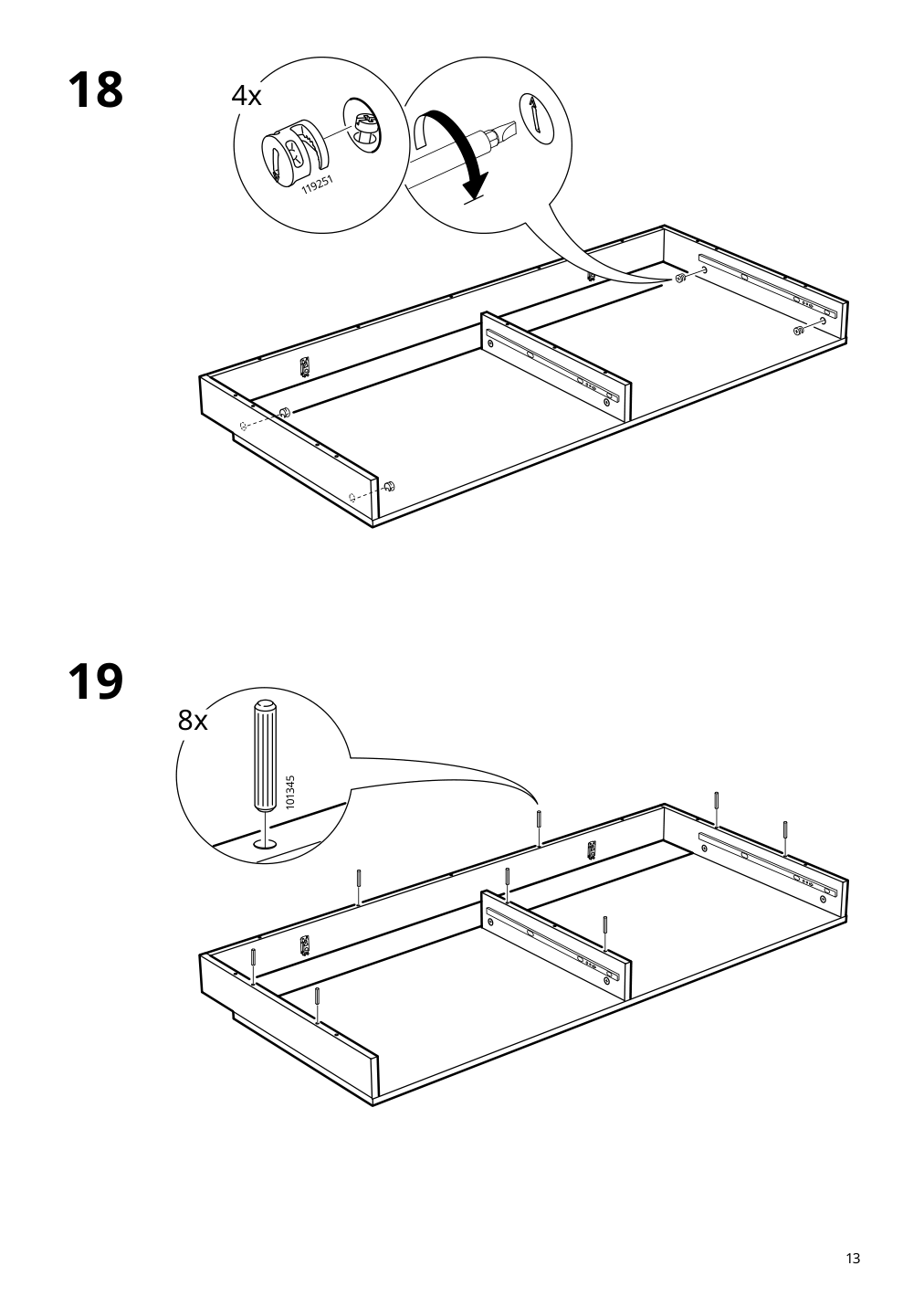 Assembly instructions for IKEA Alex desk gray turquoise | Page 13 - IKEA ALEX desk 204.838.08