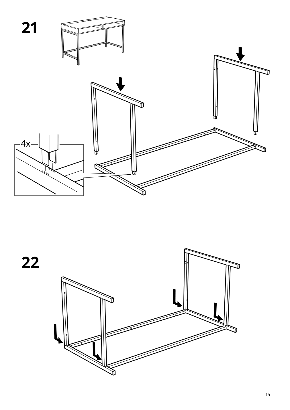 Assembly instructions for IKEA Alex desk black brown | Page 15 - IKEA ALEX desk 504.735.63