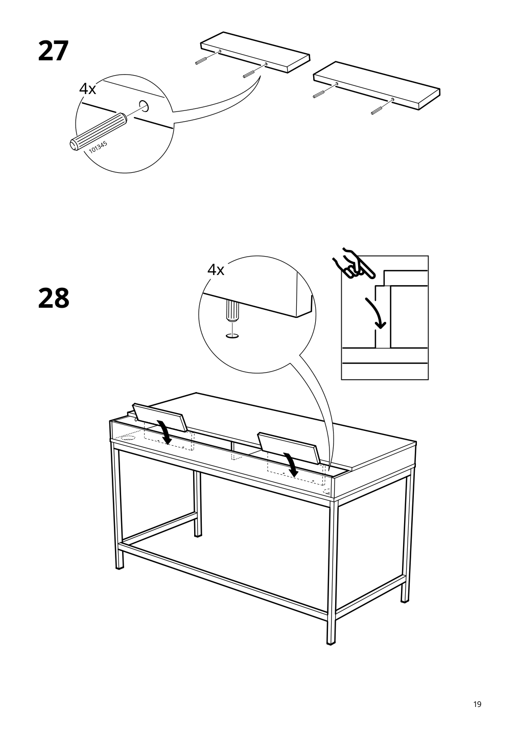 Assembly instructions for IKEA Alex desk black brown | Page 19 - IKEA ALEX desk 504.735.63