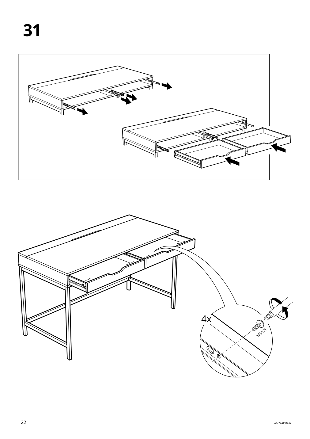 Assembly instructions for IKEA Alex desk black brown | Page 22 - IKEA ALEX desk 504.735.63