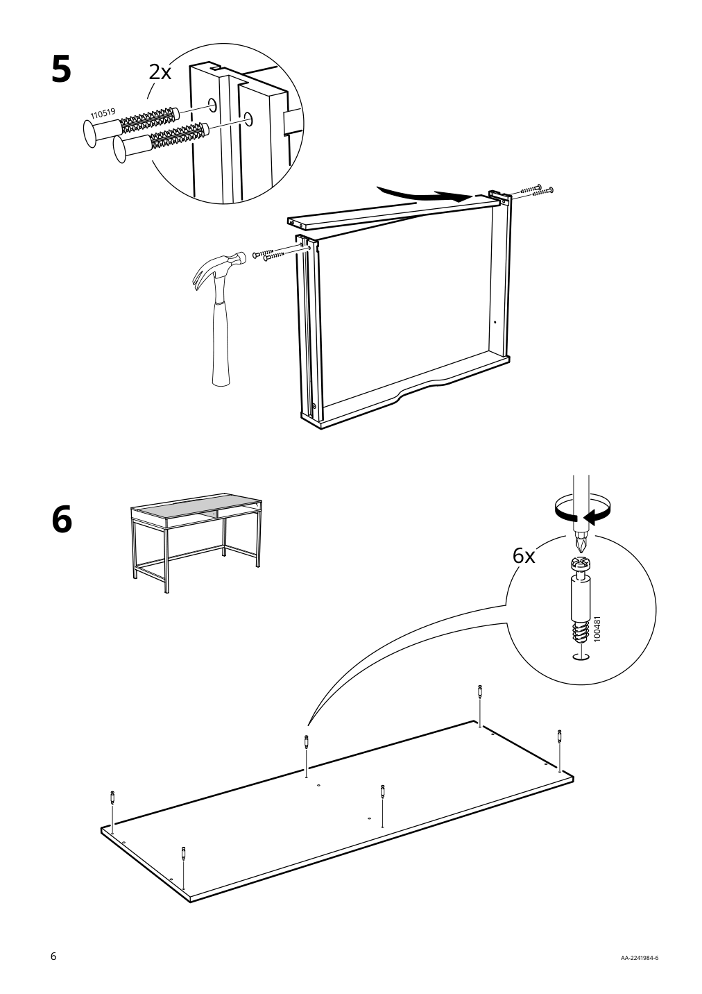 Assembly instructions for IKEA Alex desk black brown | Page 6 - IKEA ALEX desk 504.735.63