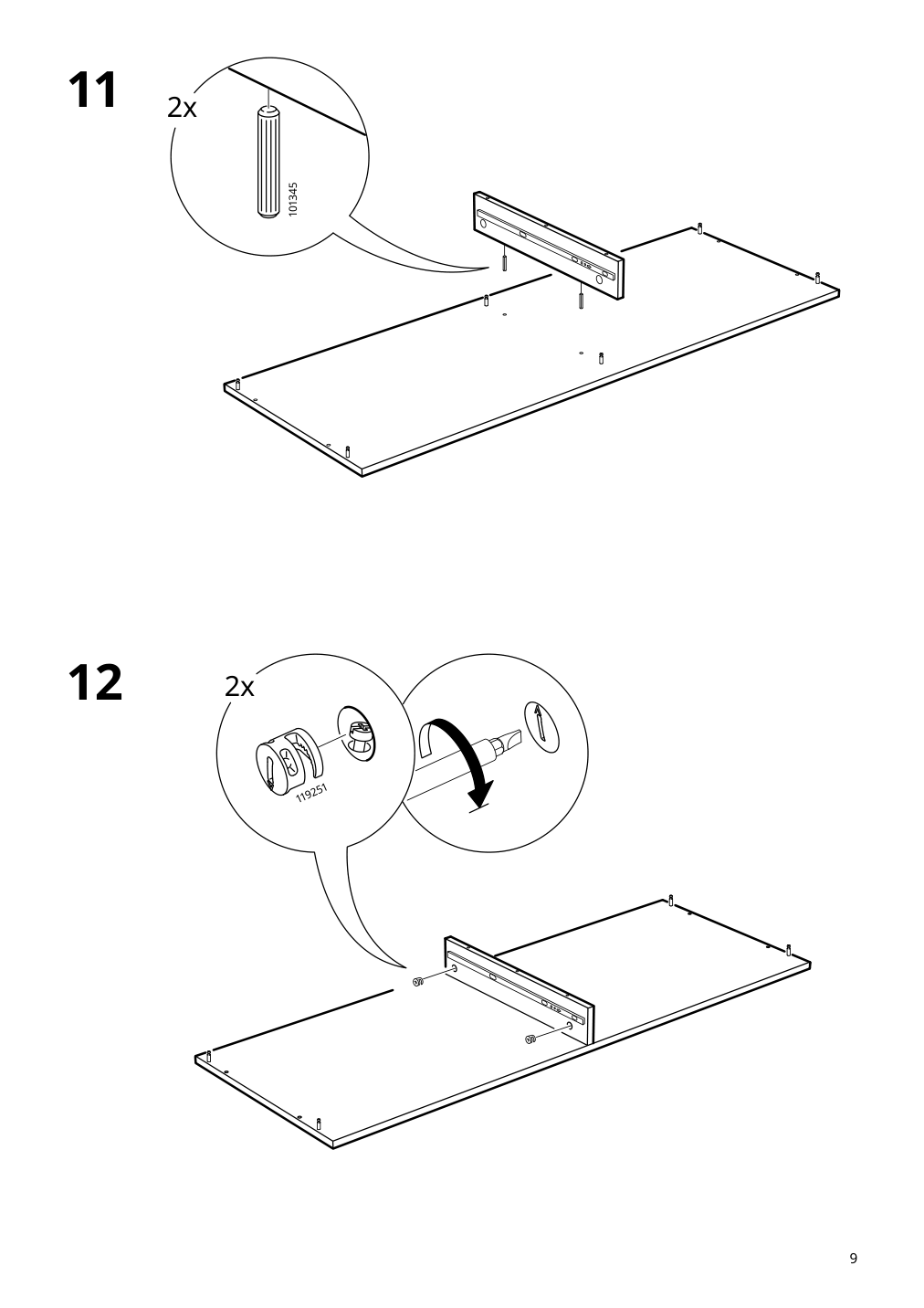 Assembly instructions for IKEA Alex desk black brown | Page 9 - IKEA ALEX desk 504.735.63