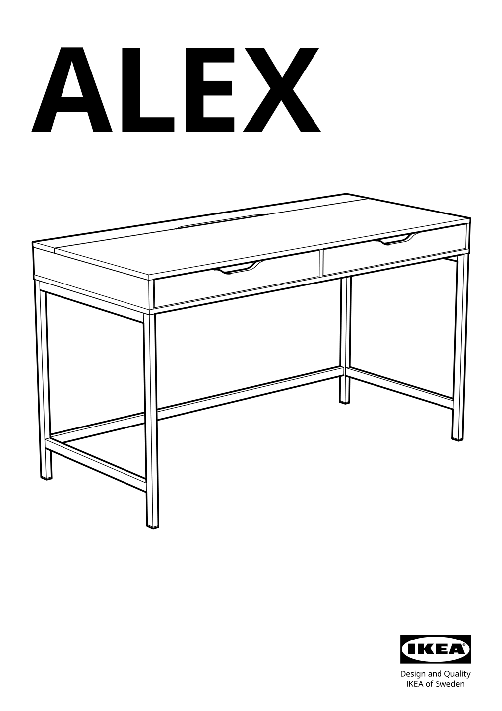 Assembly instructions for IKEA Alex desk white | Page 1 - IKEA ALEX desk 804.834.38