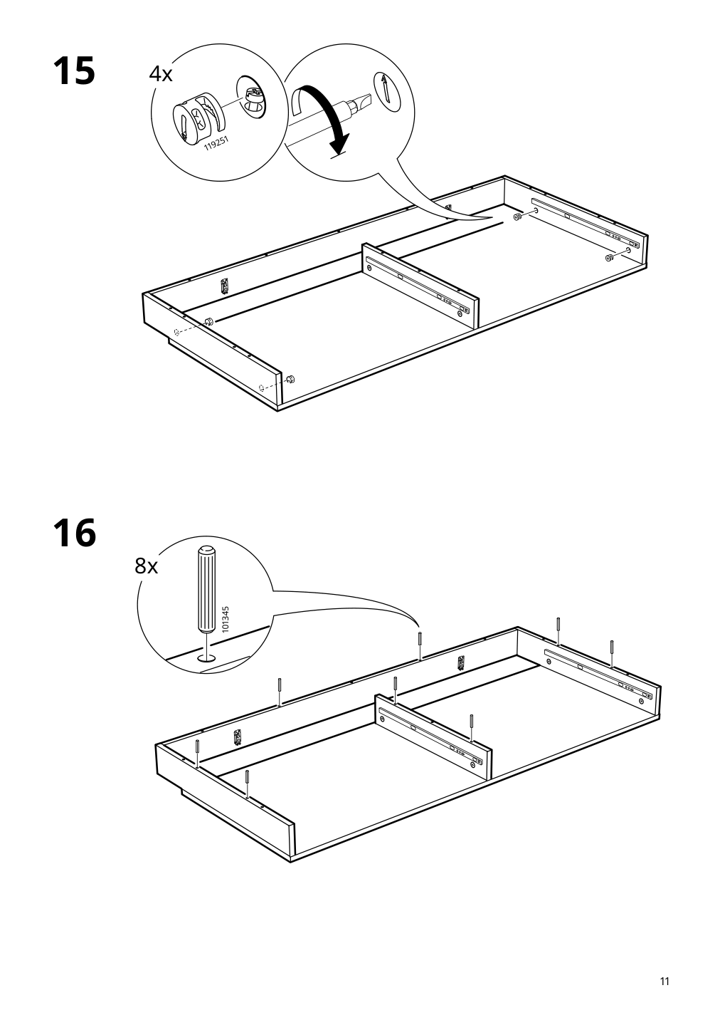 Assembly instructions for IKEA Alex desk black brown | Page 11 - IKEA ALEX desk 004.834.42