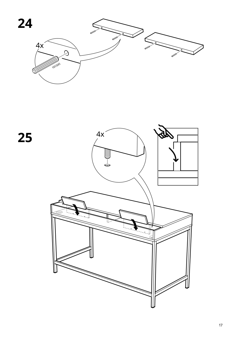 Assembly instructions for IKEA Alex desk black brown | Page 17 - IKEA ALEX desk 004.834.42