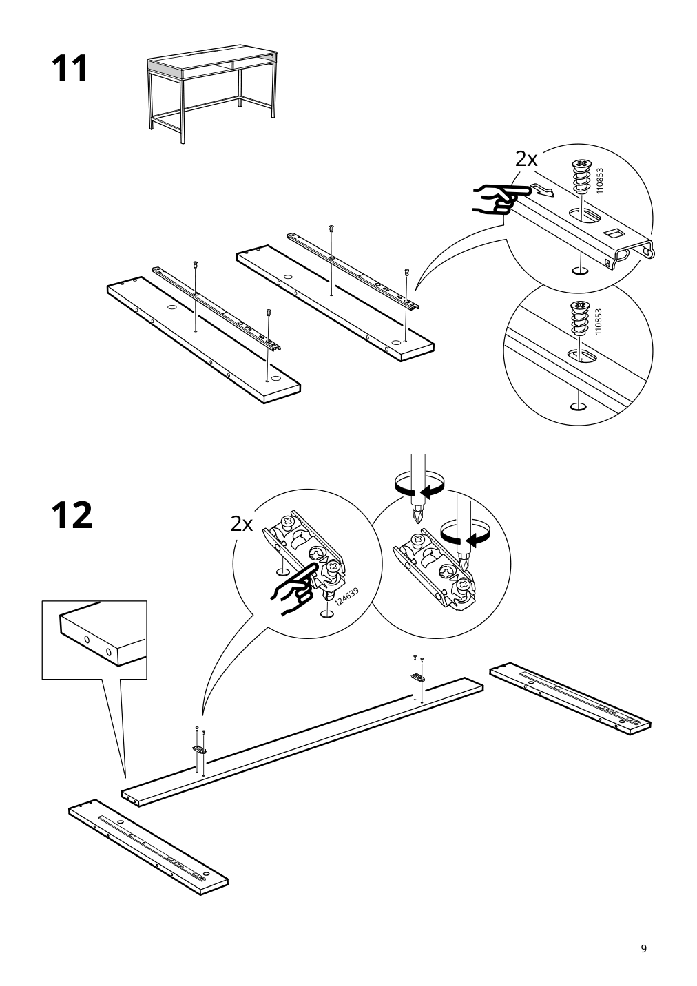 Assembly instructions for IKEA Alex desk black brown | Page 9 - IKEA ALEX desk 004.834.42