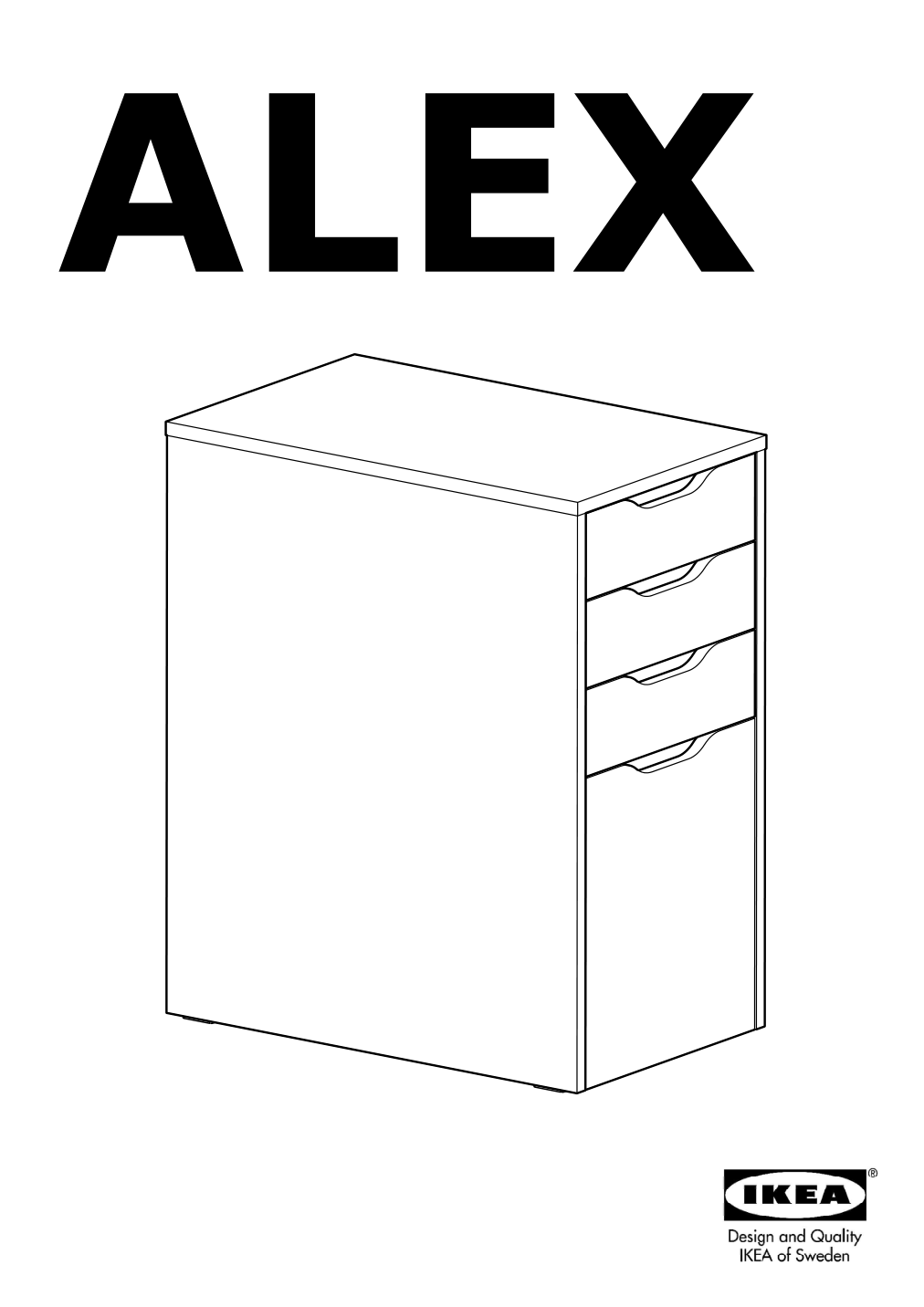 Assembly instructions for IKEA Alex drawer unit drop file storage white | Page 1 - IKEA ALEX drawer unit/drop file storage 505.081.76