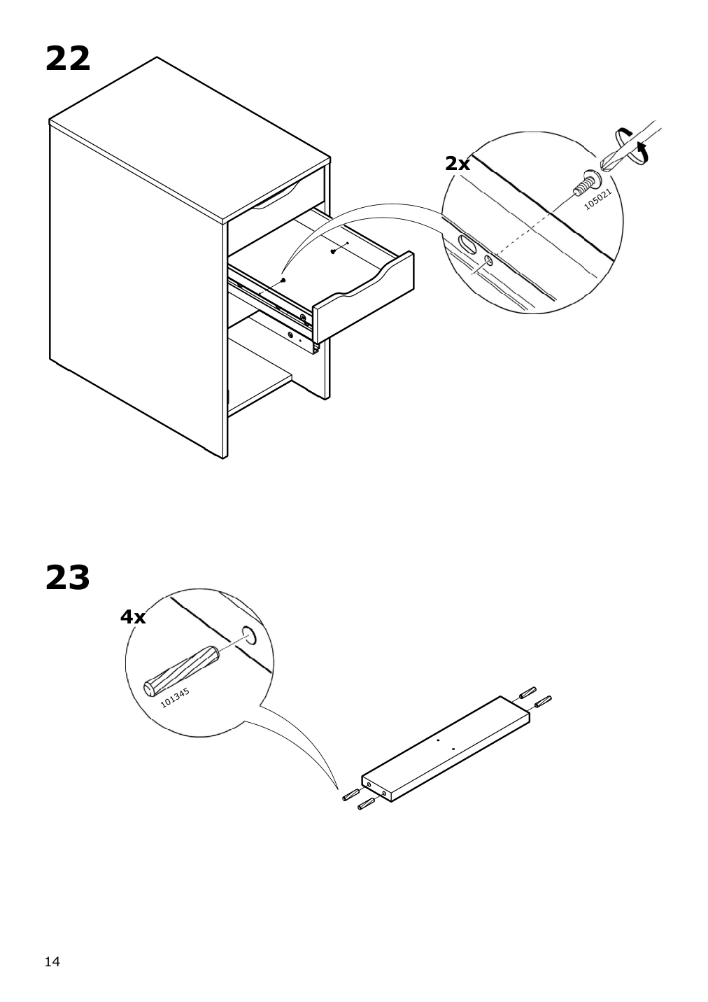 Assembly instructions for IKEA Alex drawer unit drop file storage white | Page 14 - IKEA ALEX drawer unit/drop file storage 505.081.76