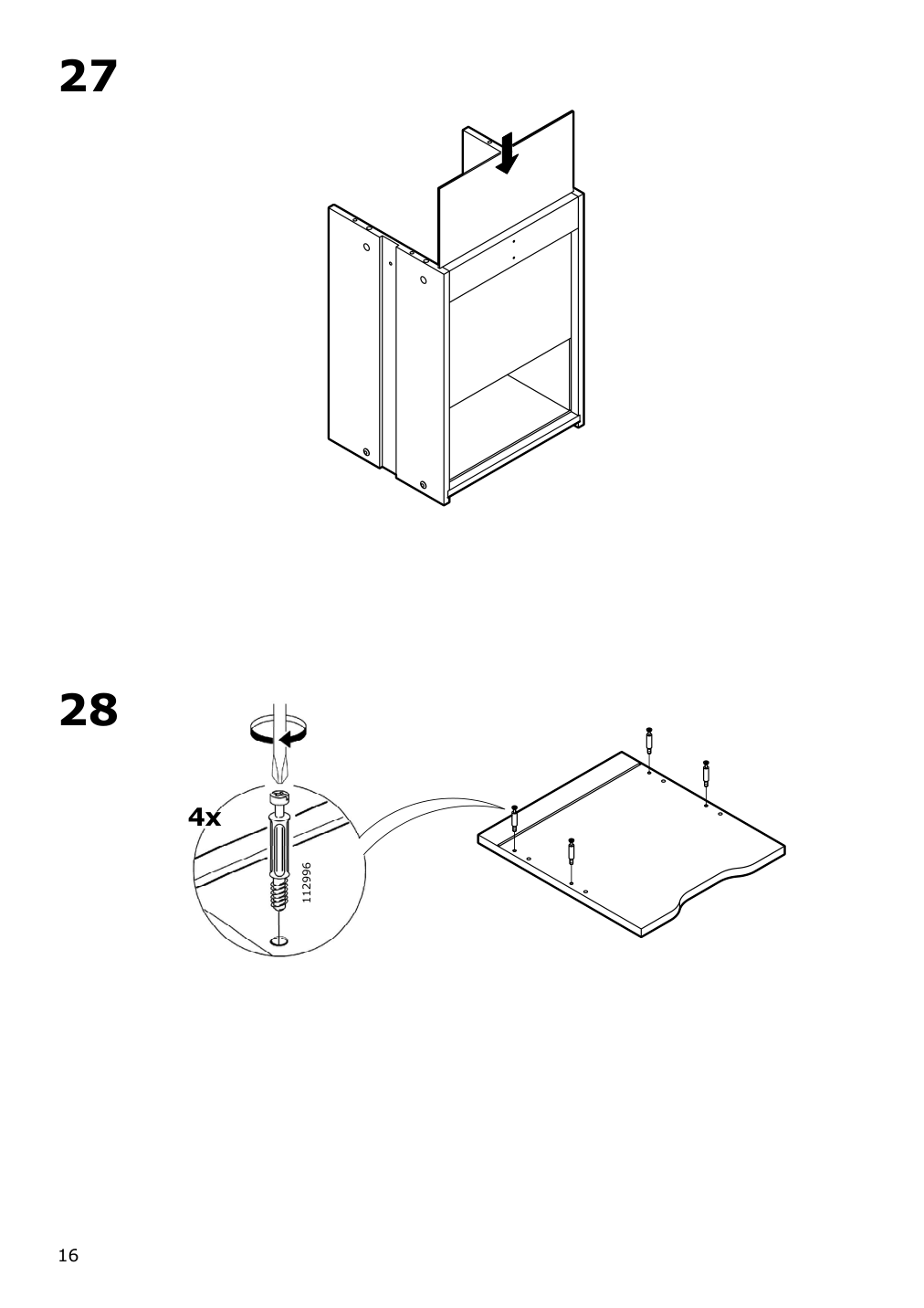 Assembly instructions for IKEA Alex drawer unit drop file storage white | Page 16 - IKEA ALEX drawer unit/drop file storage 505.081.76