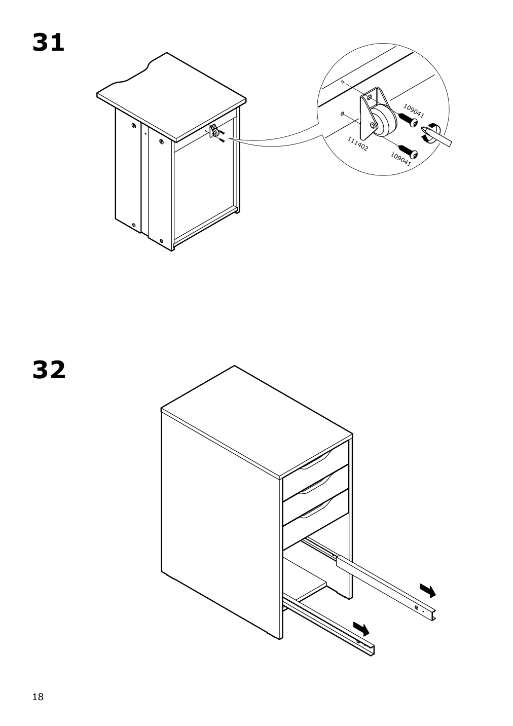 Assembly instructions for IKEA Alex drawer unit drop file storage white | Page 18 - IKEA ALEX drawer unit/drop file storage 505.081.76