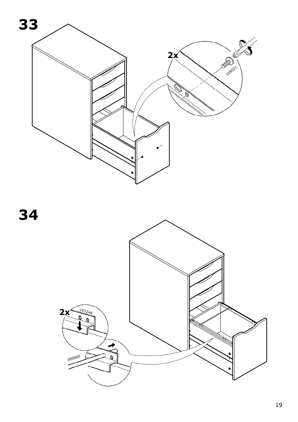 Assembly instructions for IKEA Alex drawer unit drop file storage white | Page 19 - IKEA ALEX drawer unit/drop file storage 505.081.76