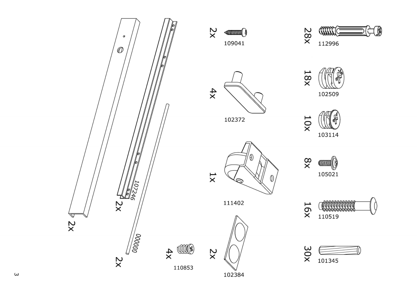 Assembly instructions for IKEA Alex drawer unit drop file storage white | Page 3 - IKEA ALEX drawer unit/drop file storage 505.081.76