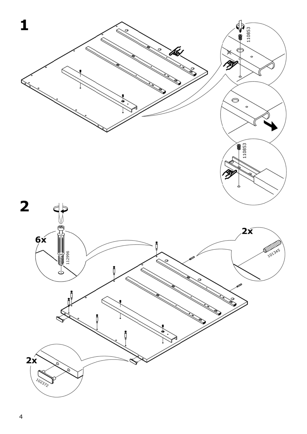 Assembly instructions for IKEA Alex drawer unit drop file storage white | Page 4 - IKEA ALEX drawer unit/drop file storage 505.081.76