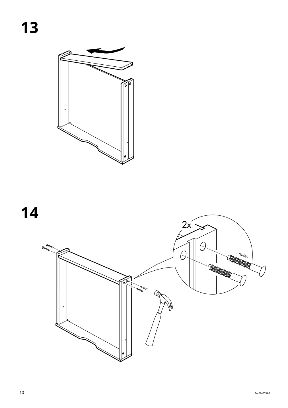 Assembly instructions for IKEA Alex drawer unit on casters white | Page 10 - IKEA ALEX drawer unit on casters 804.854.23