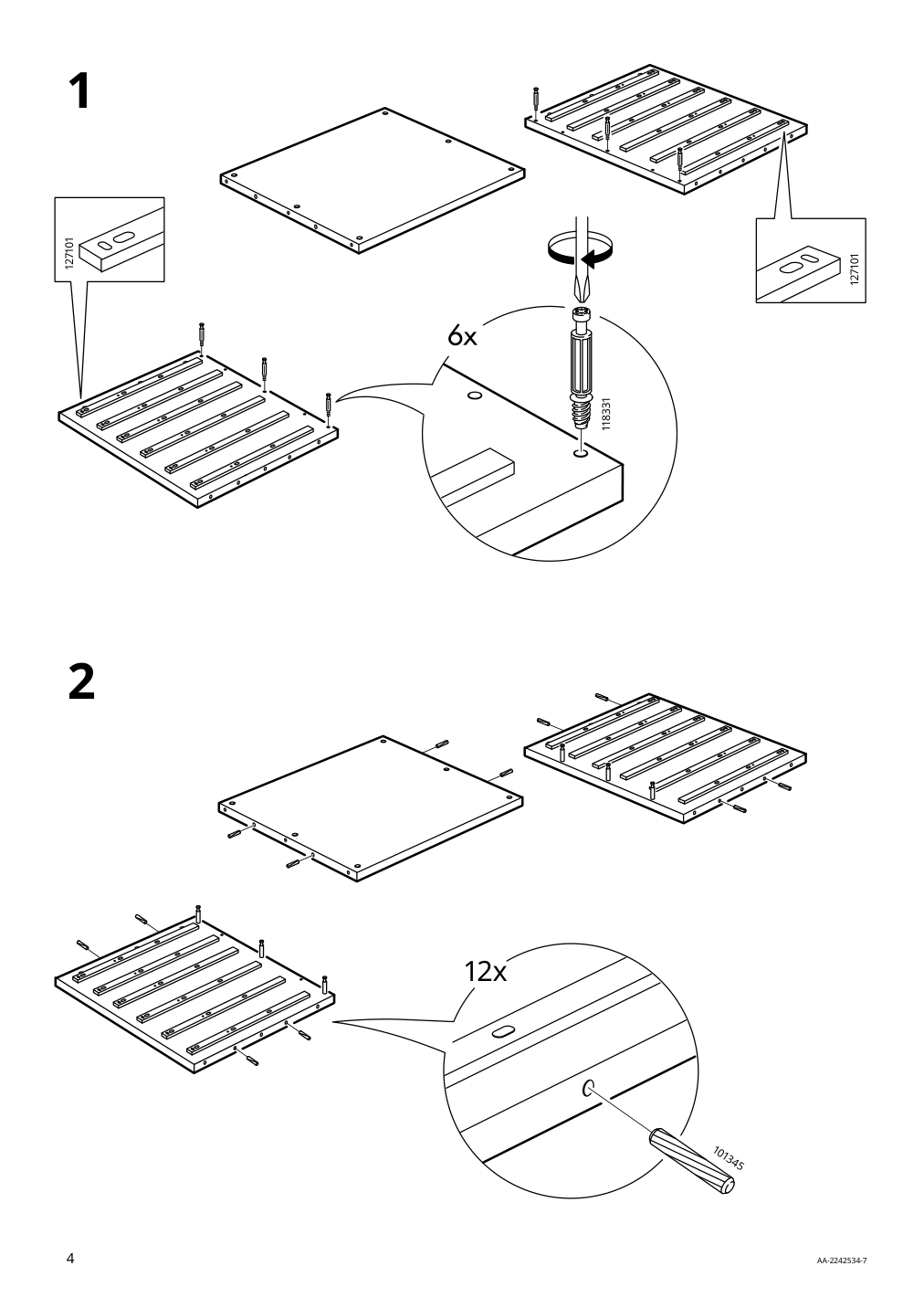 Assembly instructions for IKEA Alex drawer unit on casters white | Page 4 - IKEA ALEX drawer unit on casters 804.854.23