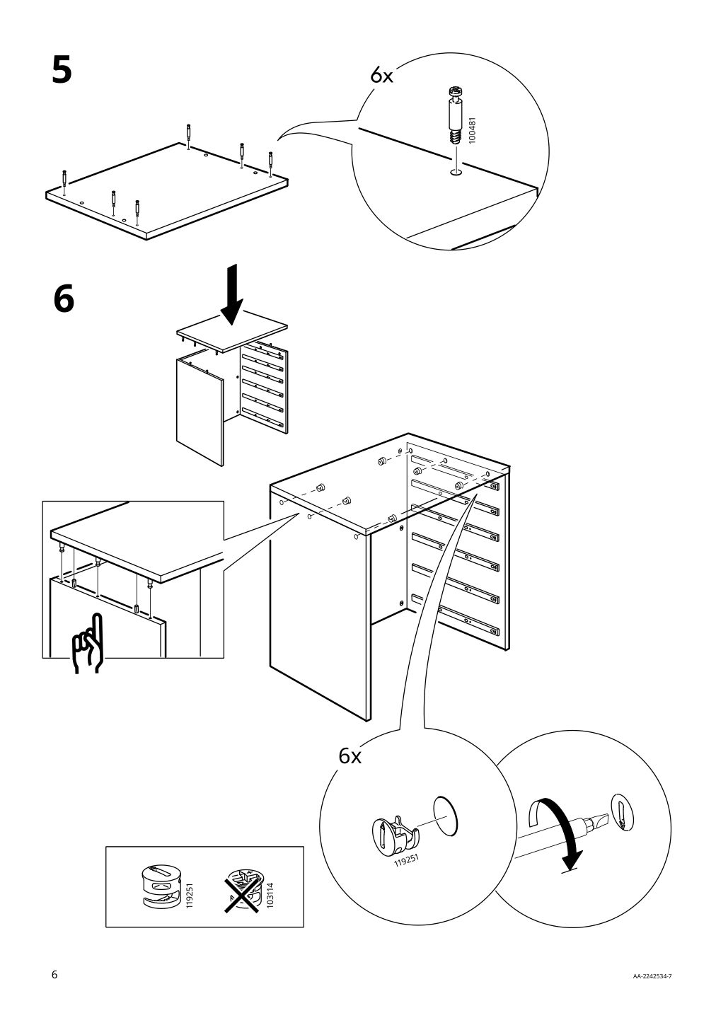 Assembly instructions for IKEA Alex drawer unit on casters white | Page 6 - IKEA ALEX drawer unit on casters 804.854.23