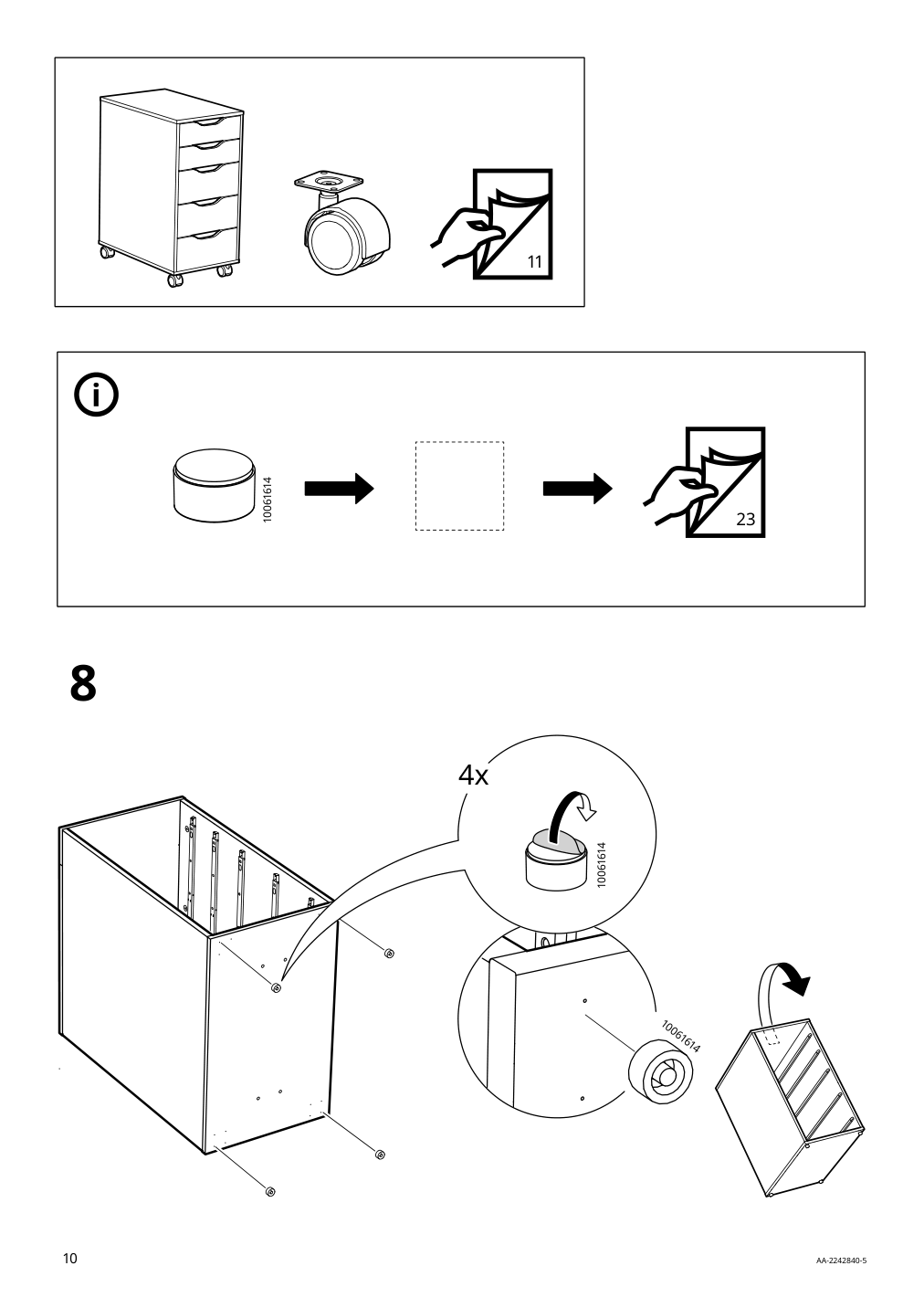 Assembly instructions for IKEA Alex drawer unit white | Page 10 - IKEA MITTCIRKEL / ALEX desk 495.086.86