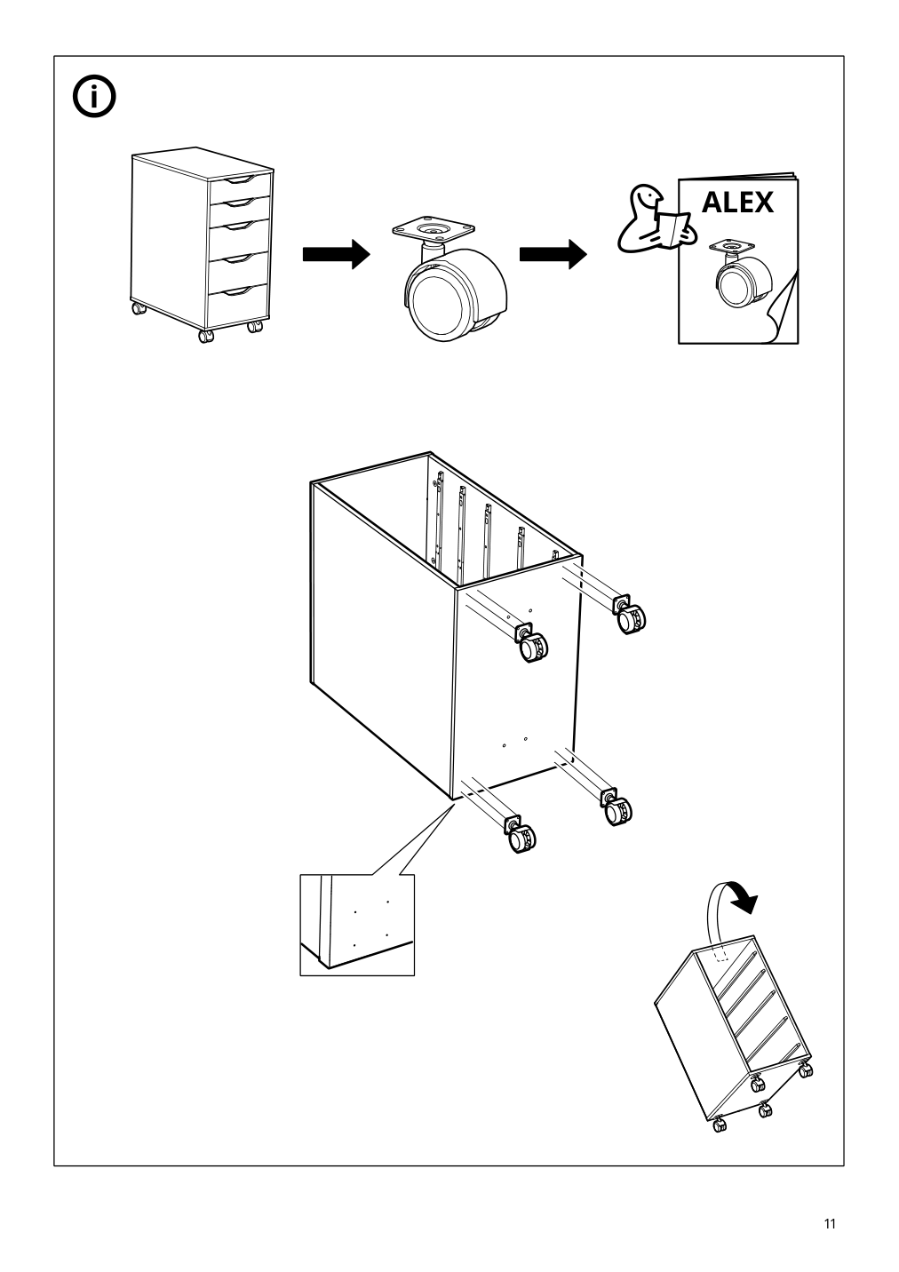 Assembly instructions for IKEA Alex drawer unit white | Page 11 - IKEA ALEX drawer unit 004.735.46