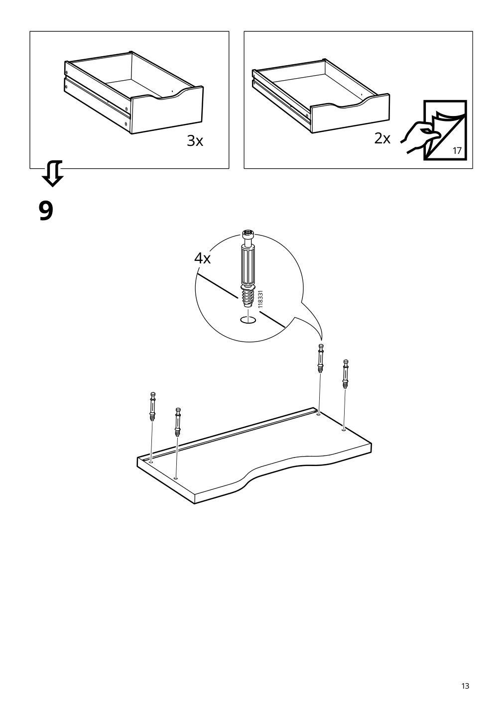 Assembly instructions for IKEA Alex drawer unit white | Page 13 - IKEA LAGKAPTEN / ALEX desk 294.176.87