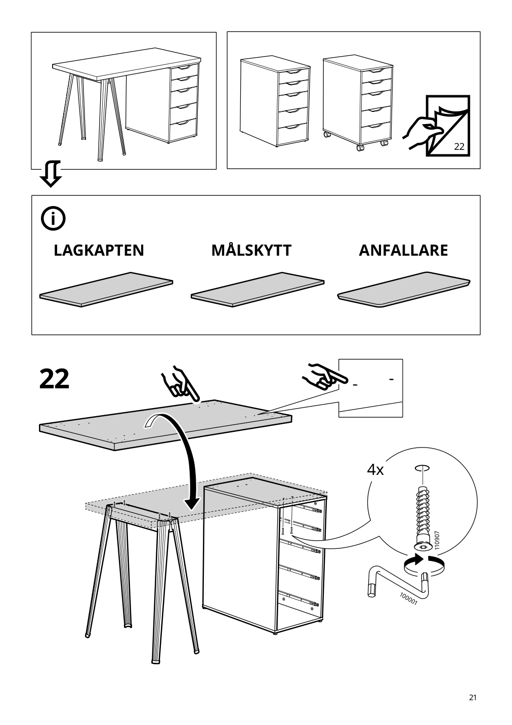 Assembly instructions for IKEA Alex drawer unit white | Page 21 - IKEA ALEX drawer unit 004.735.46